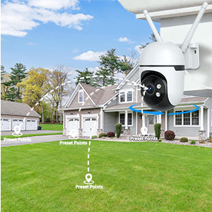 2K Home Security Camera Outdoor,360 Pan Tilt 2.4G/5G Home Surveillance Camera,WiFi Outdoor Security Cameras With Color Night Vision,Human Detection and Tracking,24/7 Recording,Cloud & SD Card Storage