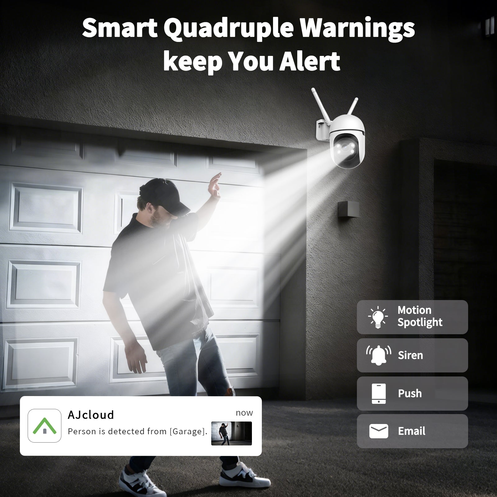 2K Home Security Camera Outdoor,360 Pan Tilt 2.4G/5G Home Surveillance Camera,WiFi Outdoor Security Cameras With Color Night Vision,Human Detection and Tracking,24/7 Recording,Cloud & SD Card Storage