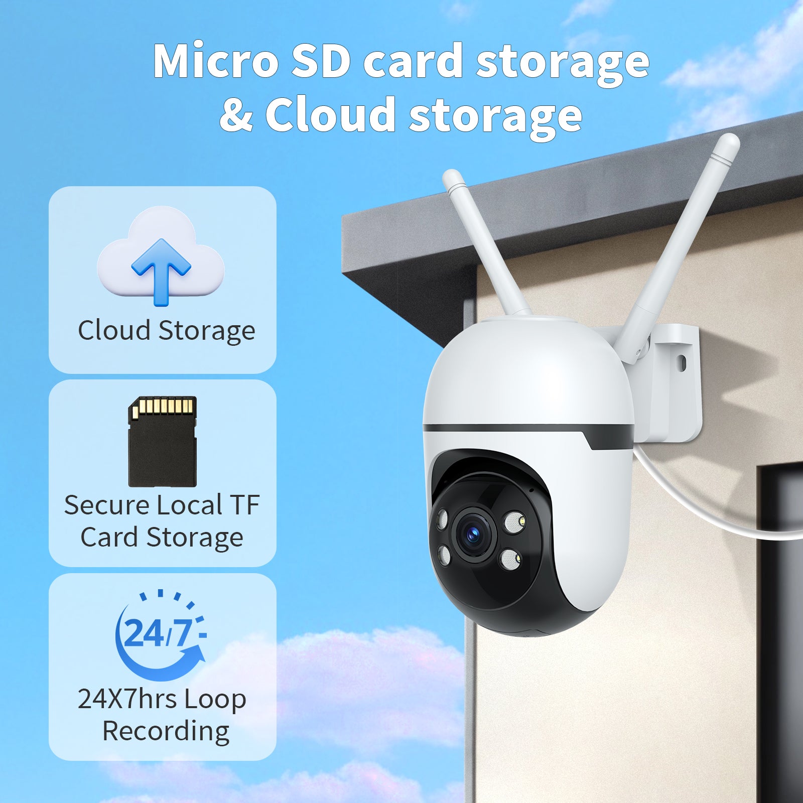 2K Home Security Camera Outdoor,360 Pan Tilt 2.4G/5G Home Surveillance Camera,WiFi Outdoor Security Cameras With Color Night Vision,Human Detection and Tracking,24/7 Recording,Cloud & SD Card Storage