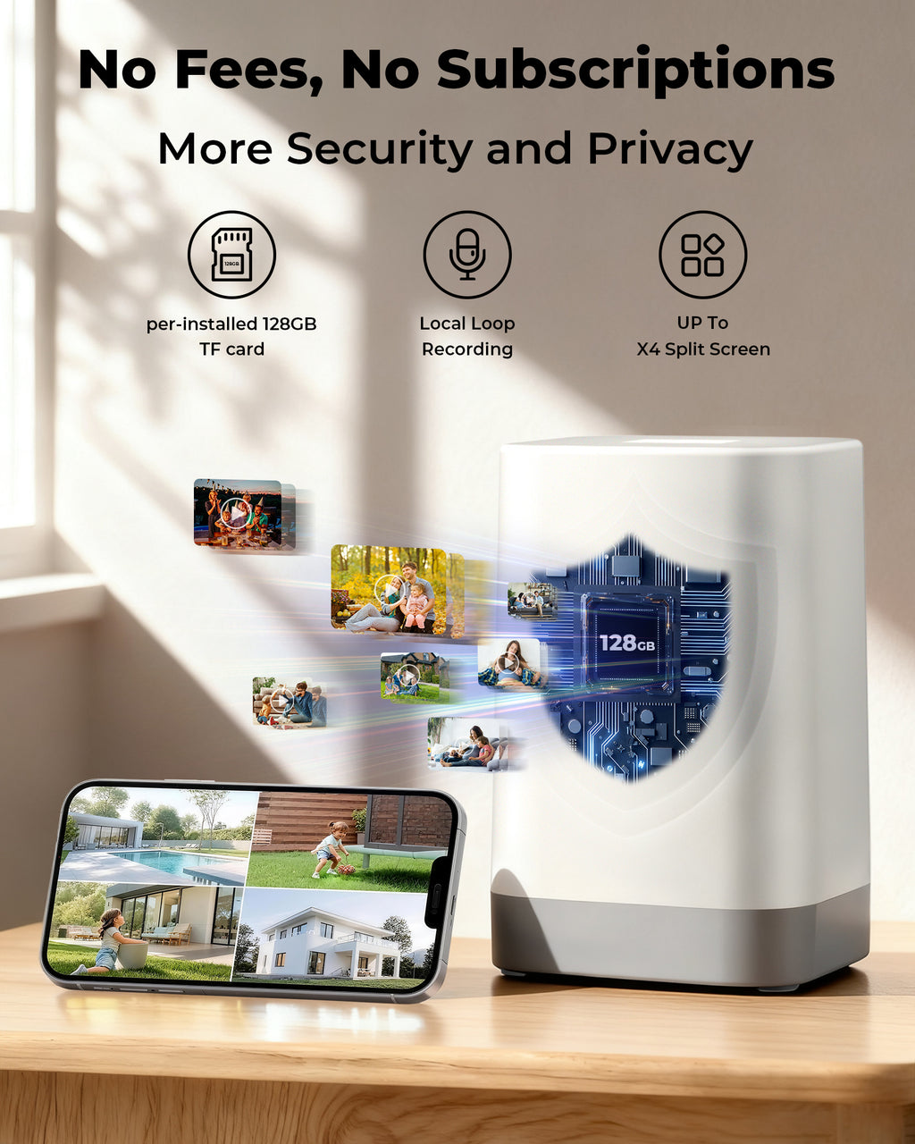 Security Cameras Wireless Outdoor 5G& 2.4G, No Subscription, 2 Cam-Kit,4MP Solar Powered Home Security Cameras System With 128GB SD Card